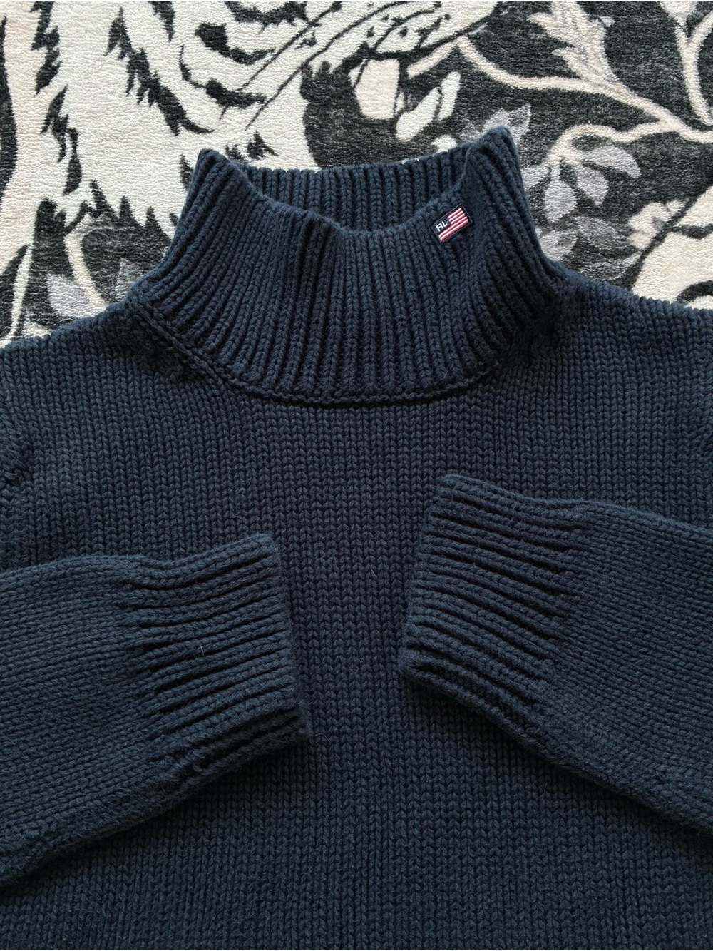 000 - VINTAGE 90s POLO JEANS CO RALPH LAUREN NAVY BLUE SWEATER